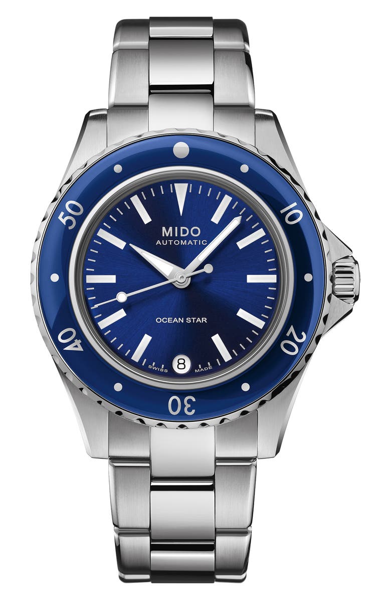 MIDO Ocean Star Captain Automatic Bracelet Watch, 36.5mm, Main, color, Blue