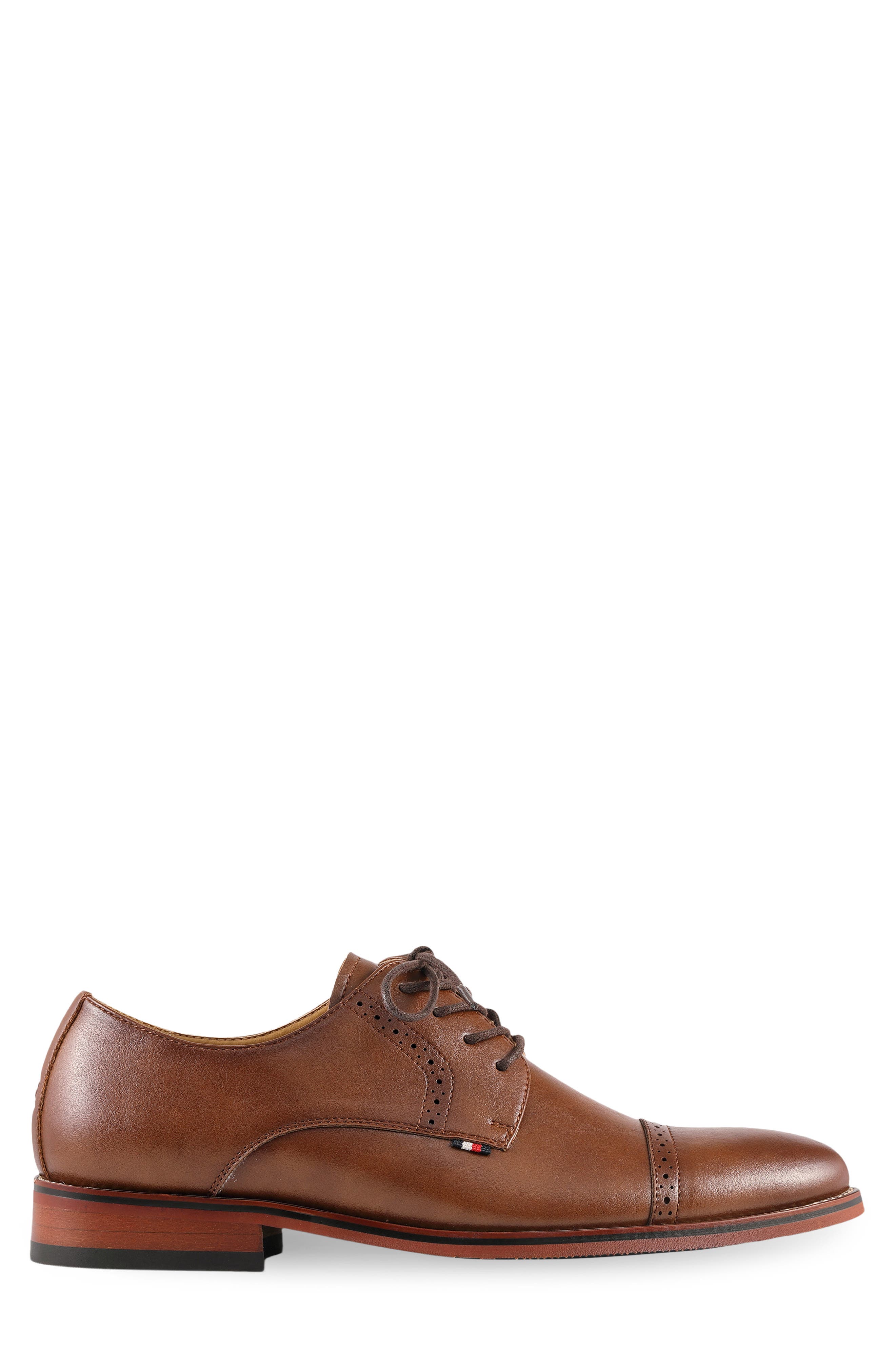 Banta Faux Leather Cap Toe Oxford, Alternate, color, MEDIUM BROWN