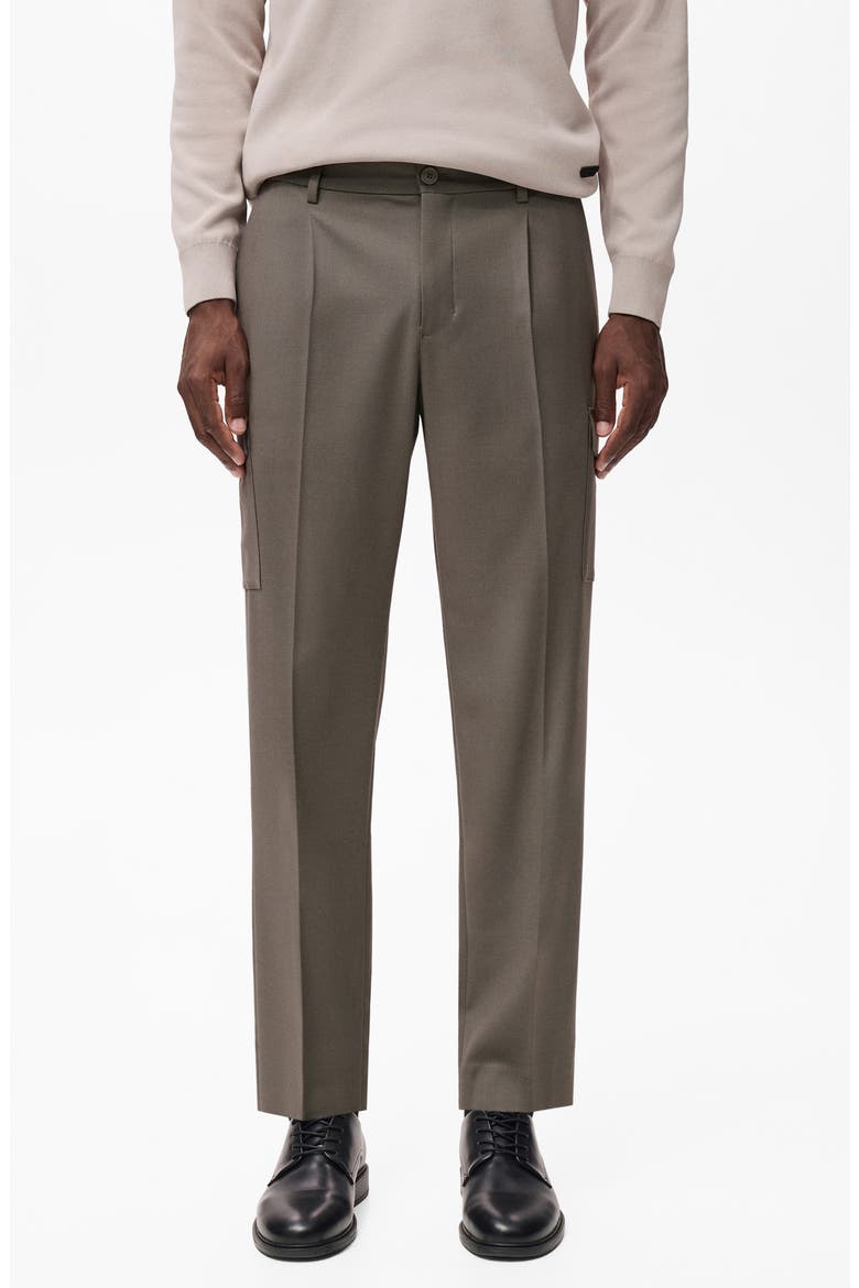 Slim Fit Thermolite® Pleated Cargo Pants, Main, color, MEDIUM BROWN