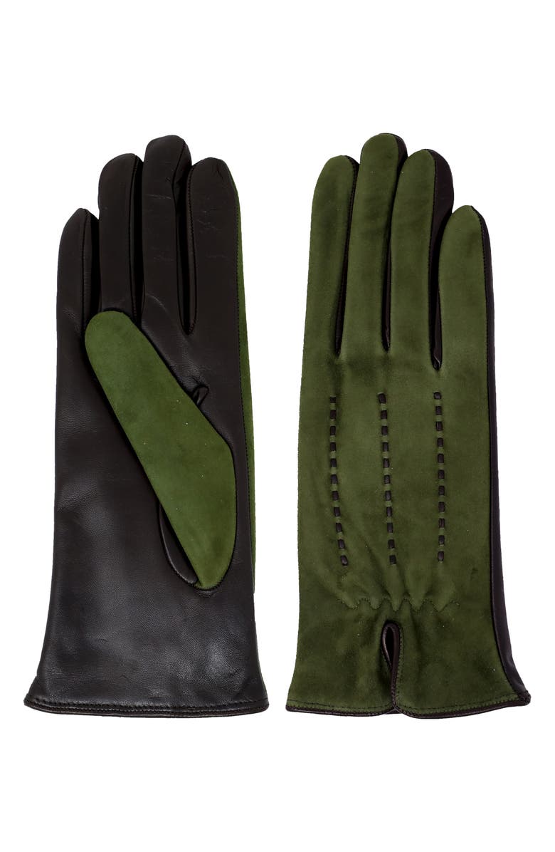 Nicoletta Rosi Cashmere Lined Lambskin Leather Gloves, Main, color, 