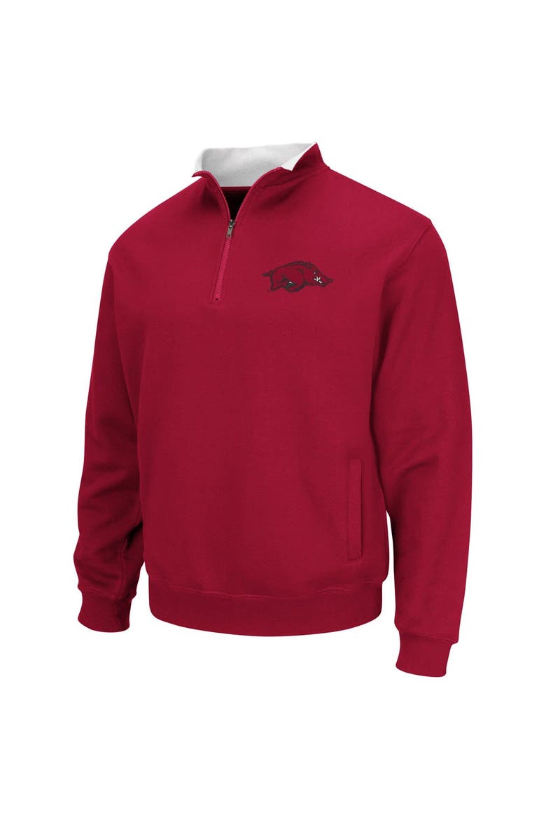 Men's Colosseum Cardinal Arkansas Razorbacks Big & Tall Tortugas Logo Quarter-Zip Sweatshirt, Alternate, color, Cardinal