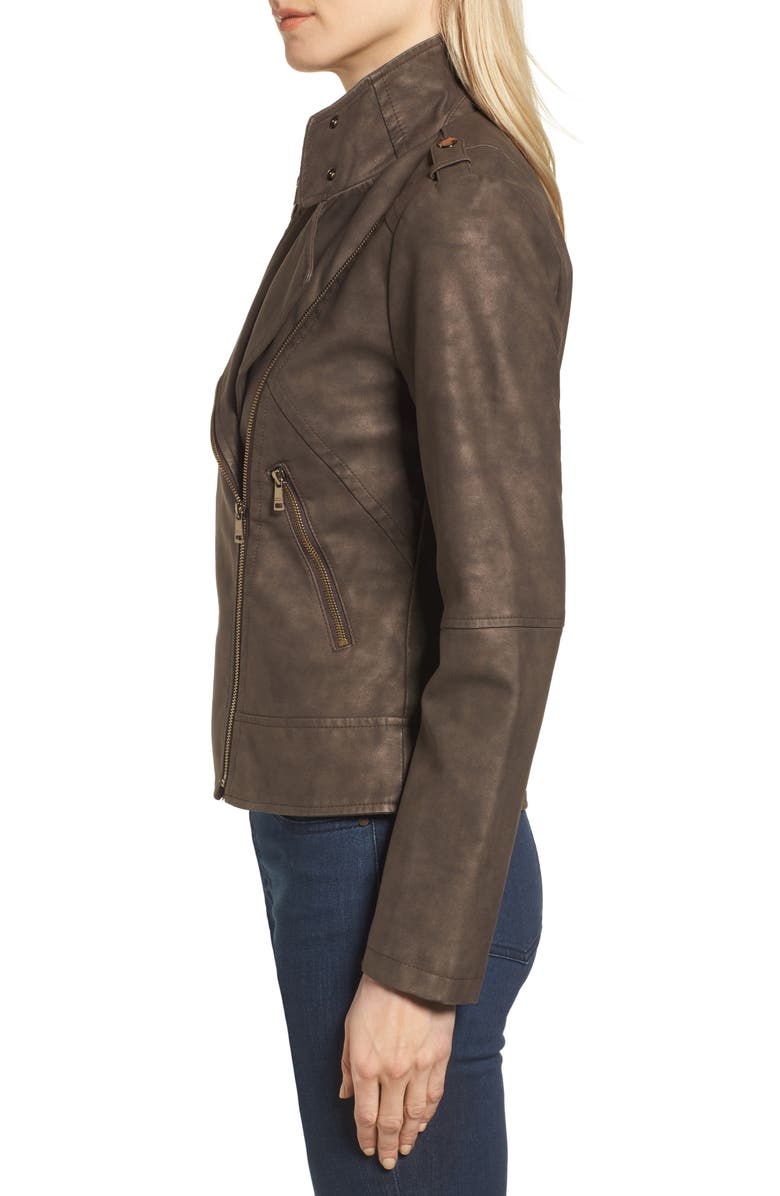 Catherine Catherine Malandrino Faux Leather Moto Jacket, Alternate, color, 