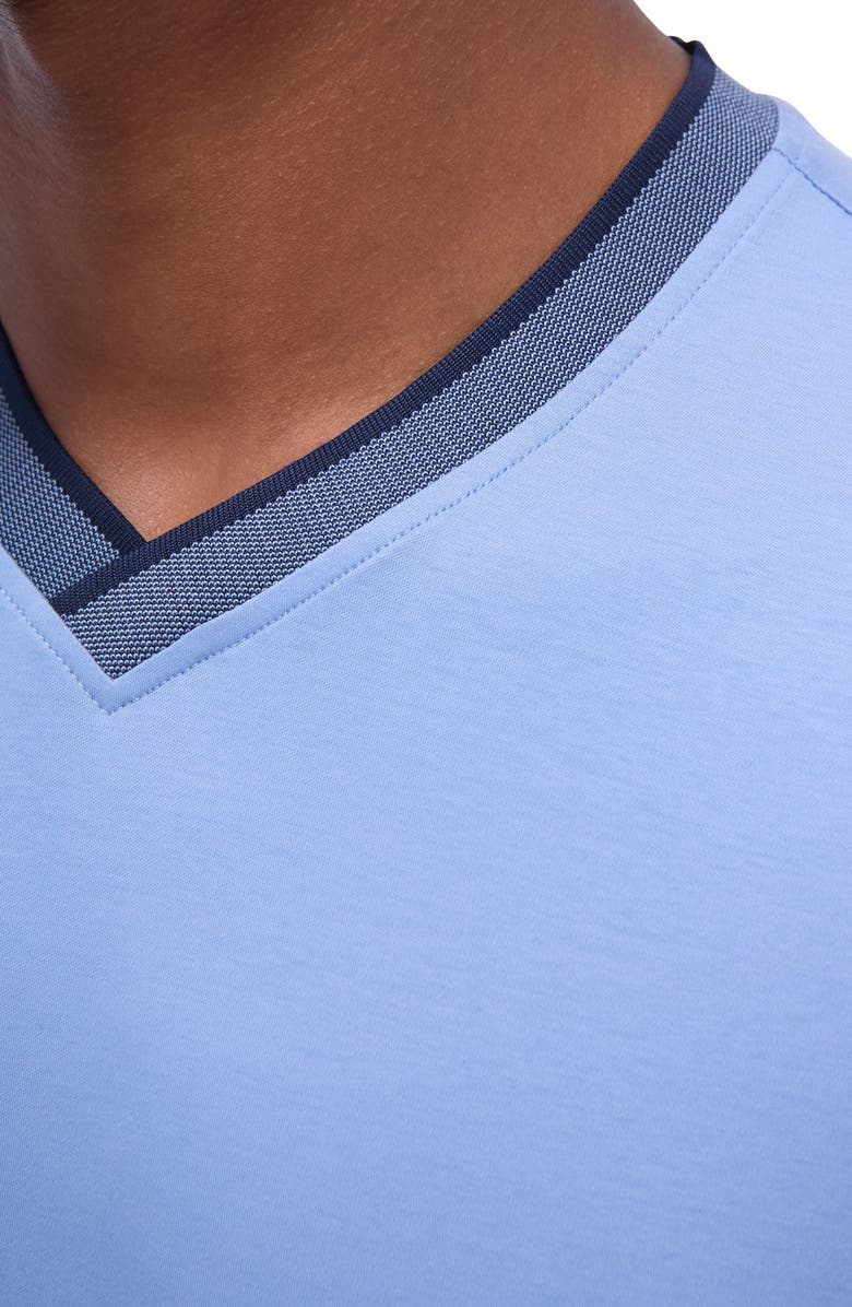 Bugatchi Pima Cotton V-Neck T-Shirt, Alternate, color, Air Blue