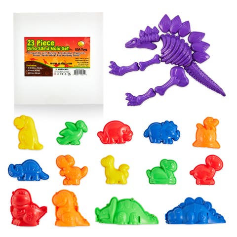Dinosaur Sand Molds Beach Toys for Kids- 23pk