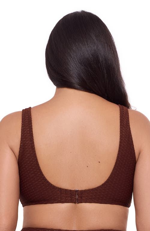 S3 Novelty Texture Wrap Bralette Swim Top In Sangria