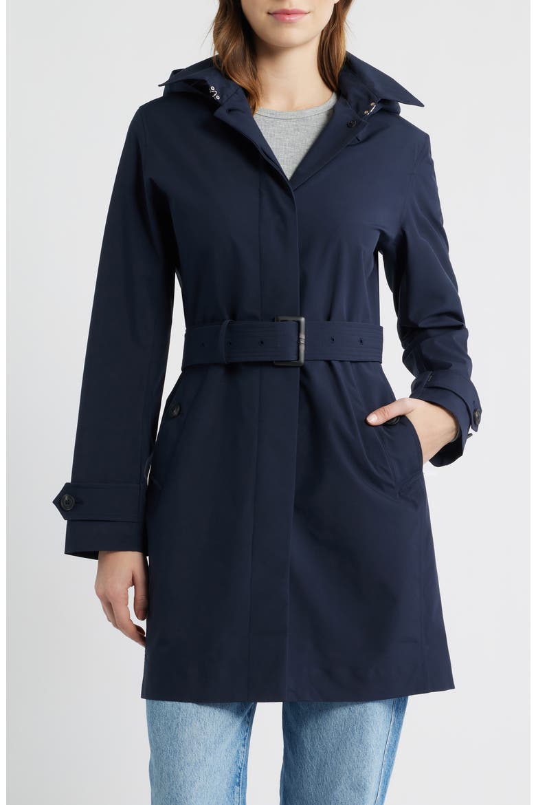 Jackie Water Repellent Raincoat with Removable Hood, Main, color, BLUE BLACK