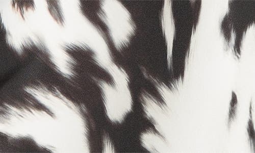 Oscar De La Renta Cow Print Strapless Cocktail Dress In Black