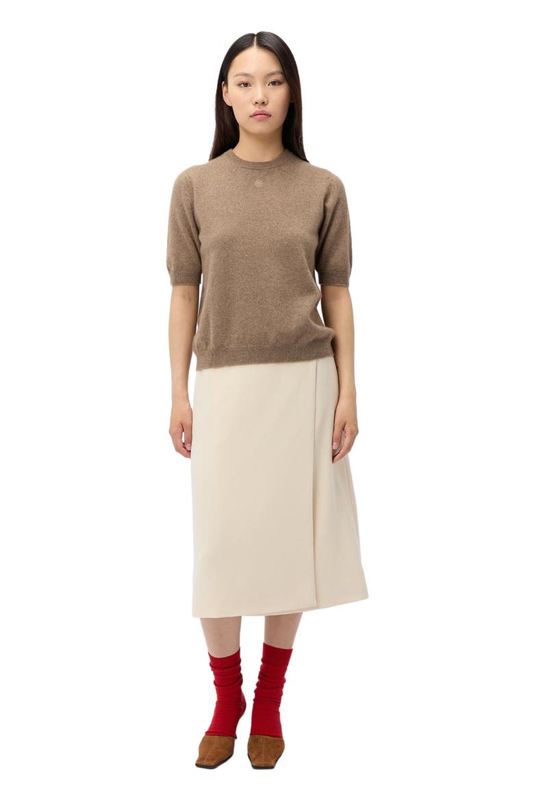 Elbow-Length Sleeve Cashmere Sweater, Main, color, taupe