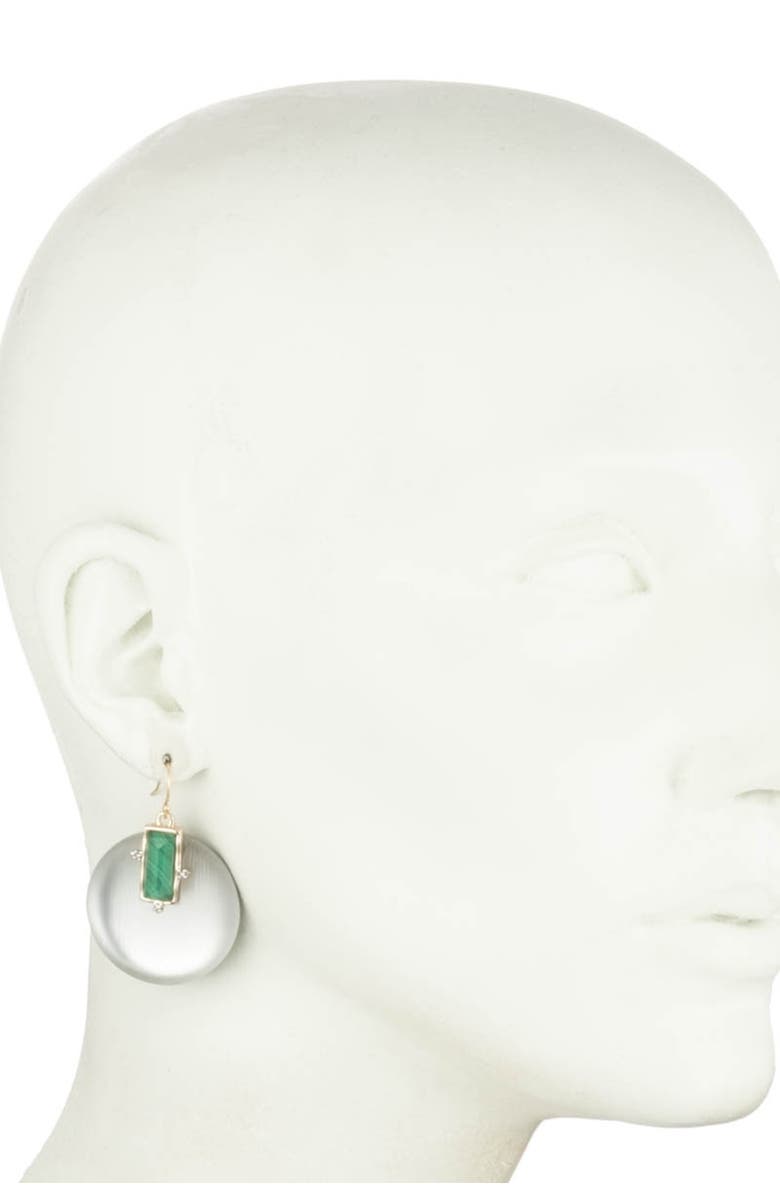 Alexis Bittar 10K Gold Stone Studded Retro Disc Drop Earrings, Alternate, color, 