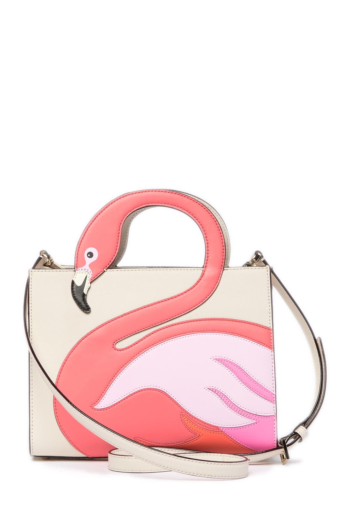 Kate Spade New York by the pool - flamingo sam leather tote, Alternate, color, 