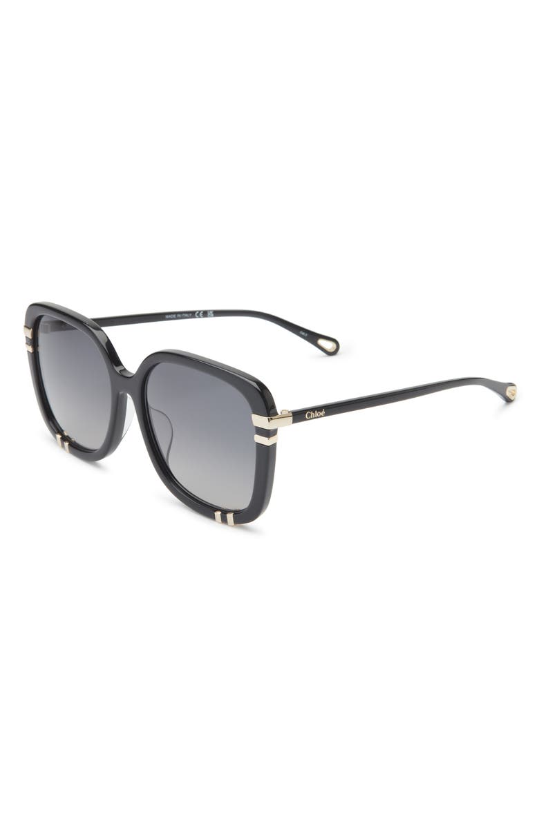 Chloé Oversize Sunglasses, Alternate, color, Black Black Grey