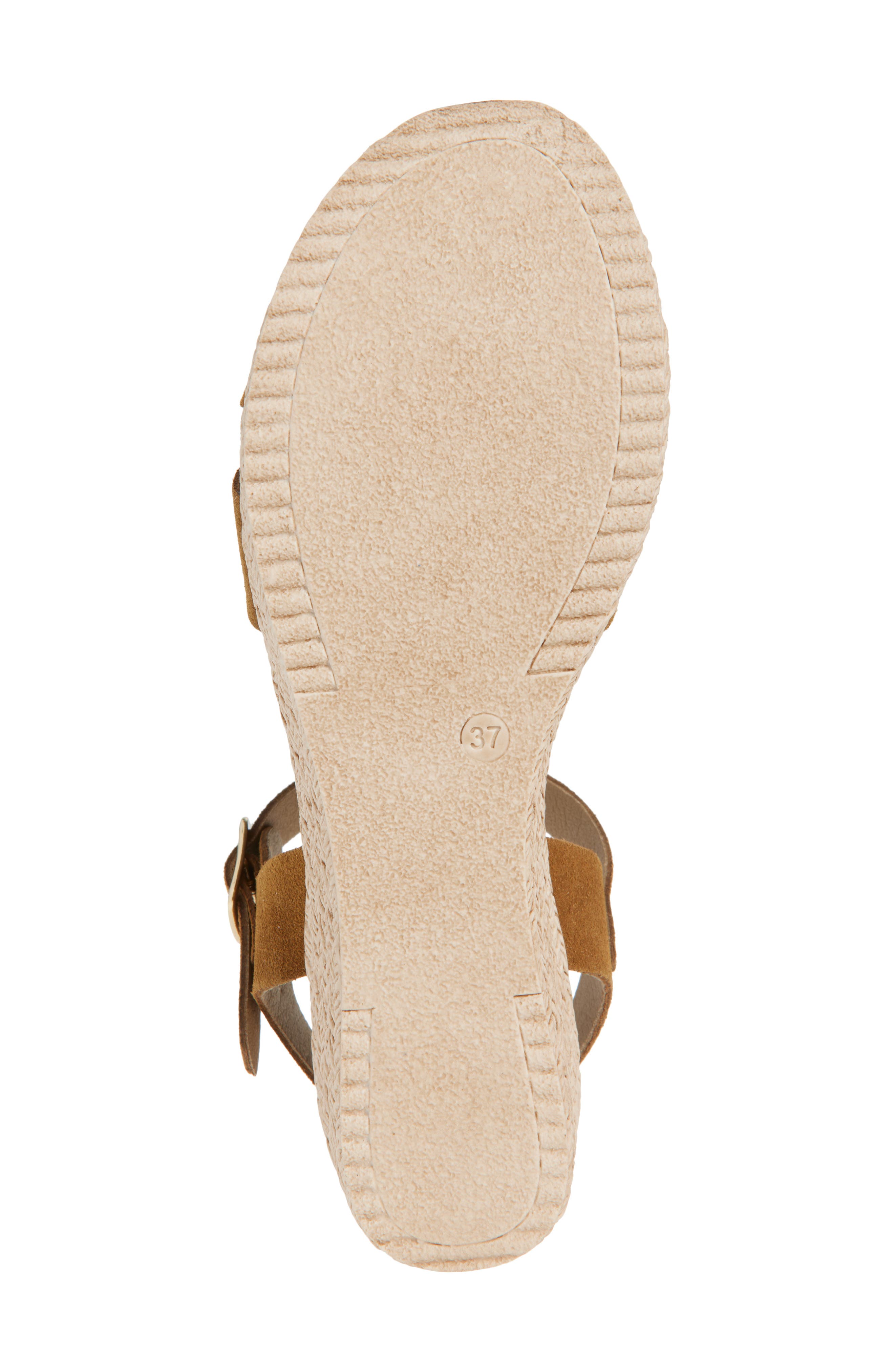 Cordani Bazil Espadrille Ankle Strap Platform Wedge Sandal, Alternate, color, Cuero