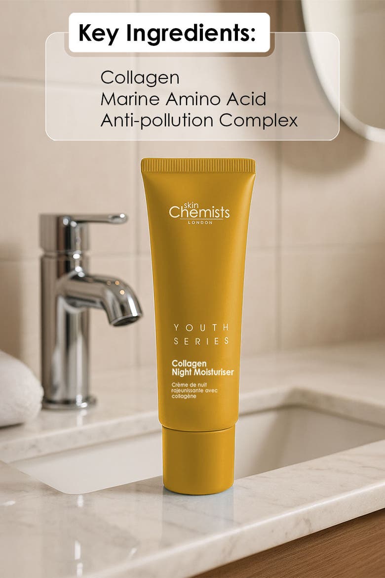 Youth Series 1% Collagen Night Moisturizer 50ml for Fine Lines & Wrinkles, Loss of Firmness, Alternate, color, White