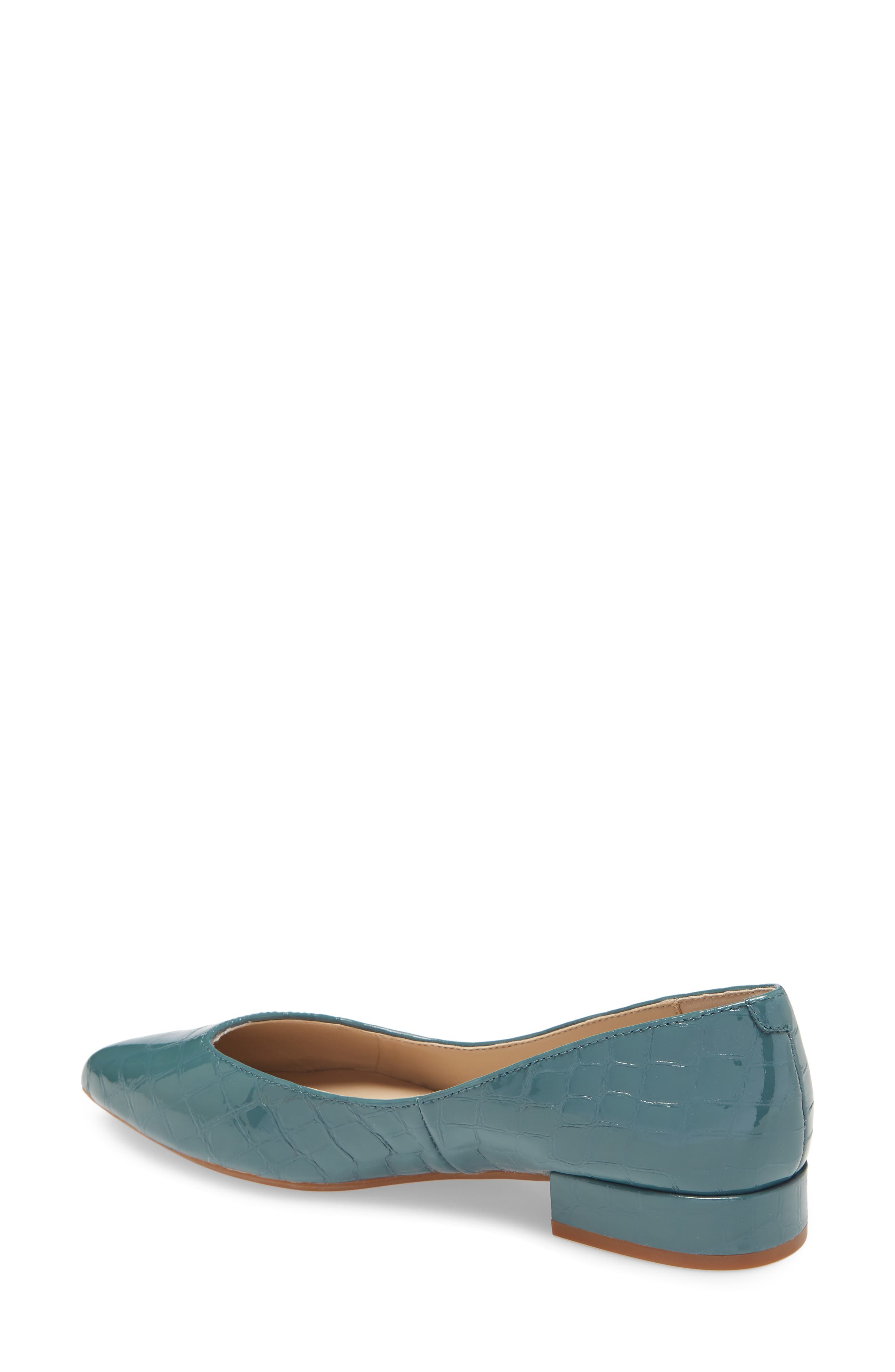 Camelia Pointed Toe Flat, Alternate, color, SEA GREEN PATENT LEATHER