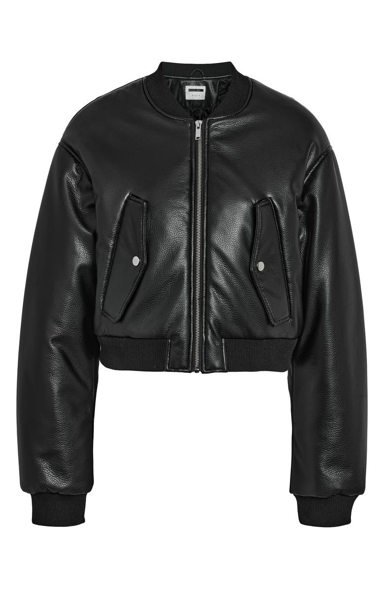 Noisy may Eileen Faux Leather Bomber Jacket, Main, color,