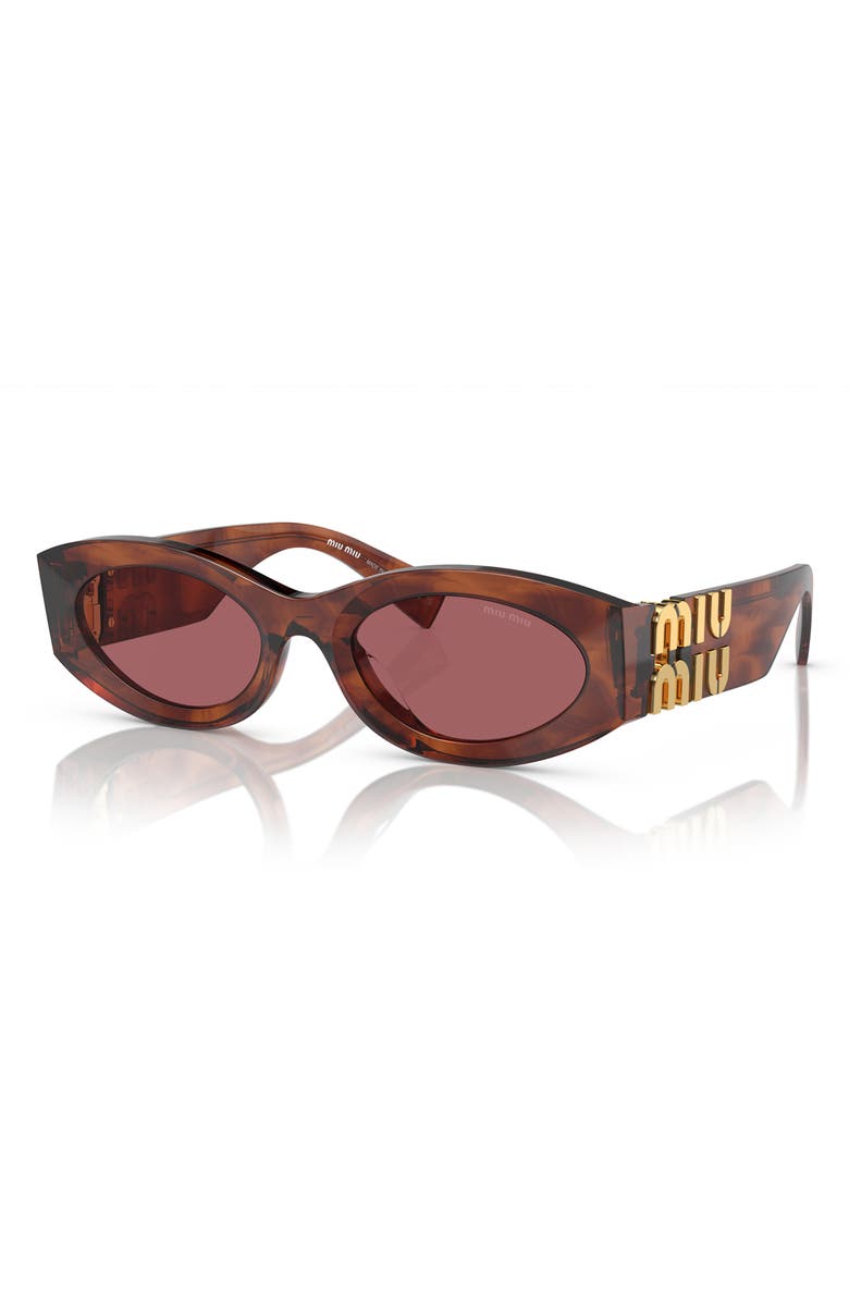 Miu Miu 54mm Rectangular Sunglasses, Alternate, color, Dark Violet