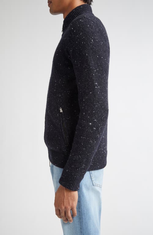 Eleventy Wool-blend Zip-up Cardigan In Blue