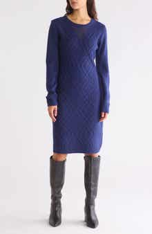 Connected Apparel Long Sleeve Sweater Dress