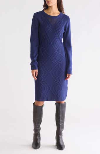 Connected Apparel Long Sleeve Sweater Dress
