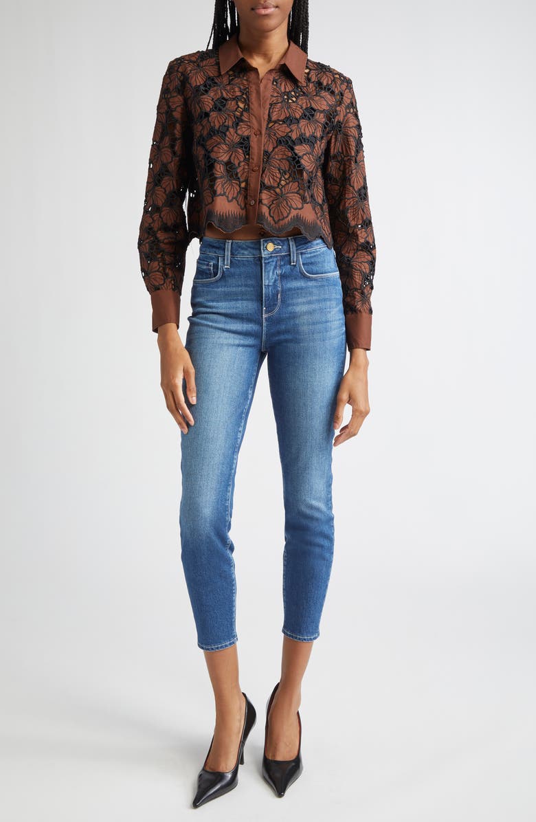 L'AGENCE Margot High Waist Skinny Jeans, Alternate, color, Baja