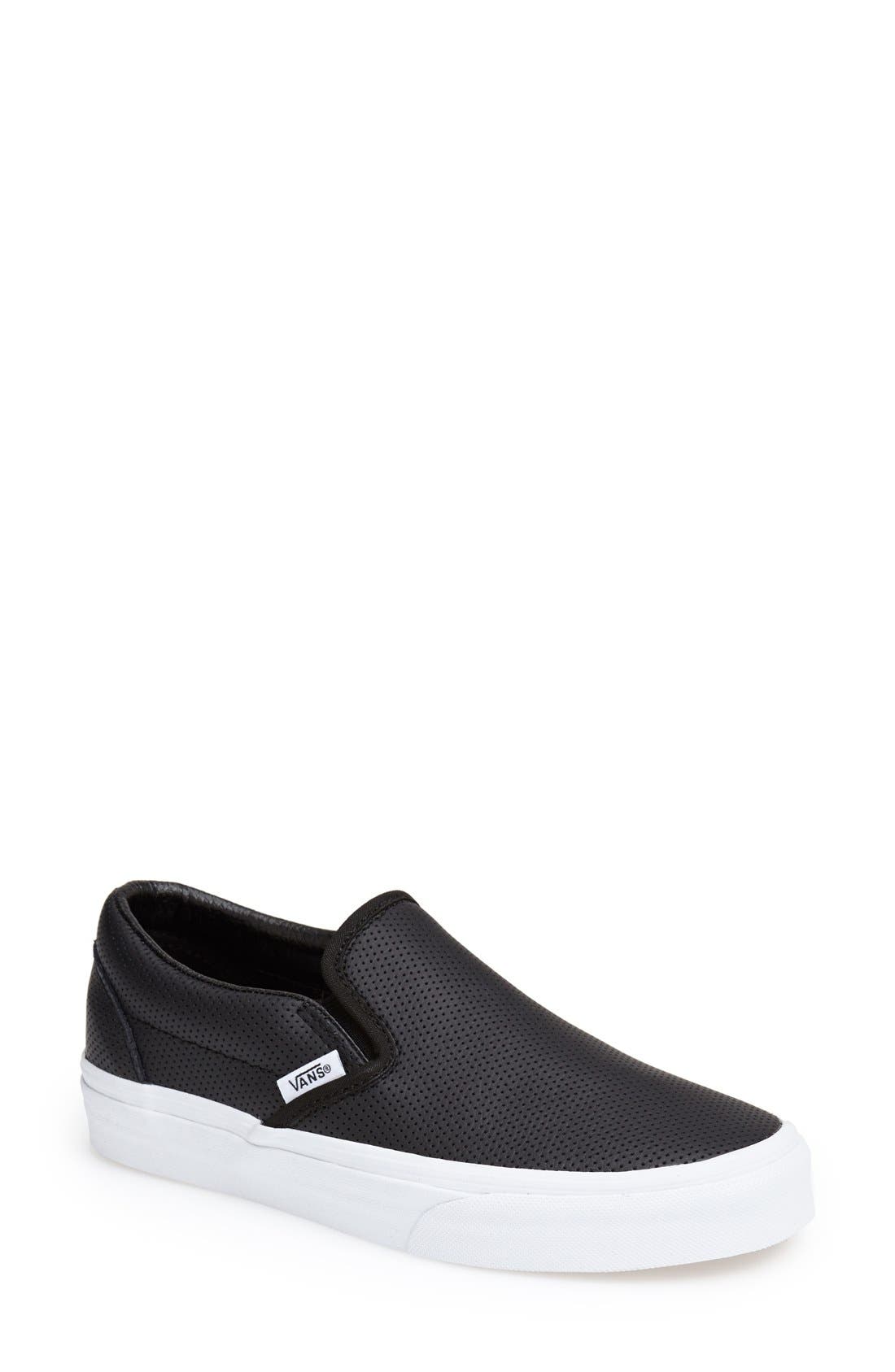 Classic Slip-On Sneaker, Main, color, LEATHER BLACK