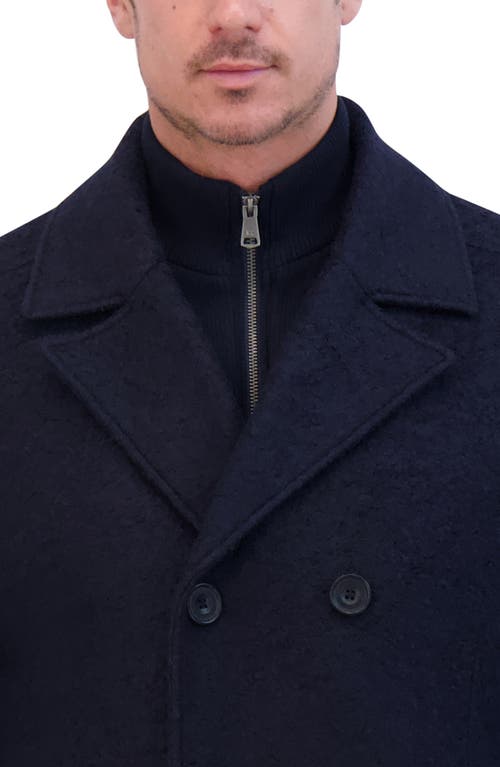 Kenneth Cole New York Bouclé Wool Blend Peacoat In Blue