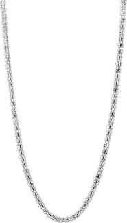 SAVVY CIE JEWELS Diamond Cut Barrel Bead Chain Necklace