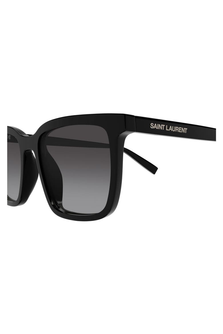 54mm Square Sunglasses, Alternate, color, BLACK