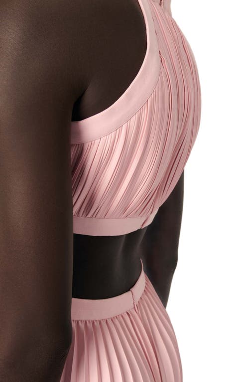 Maje Riconil Pleated Midi Dress In Pink