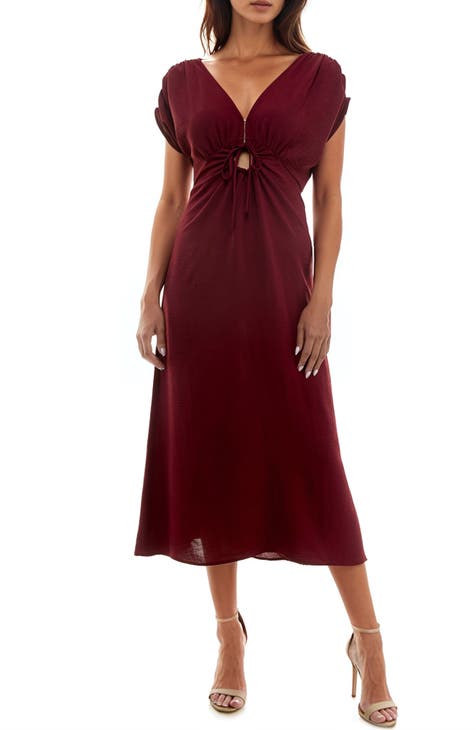 Cinch Front Midi Dress