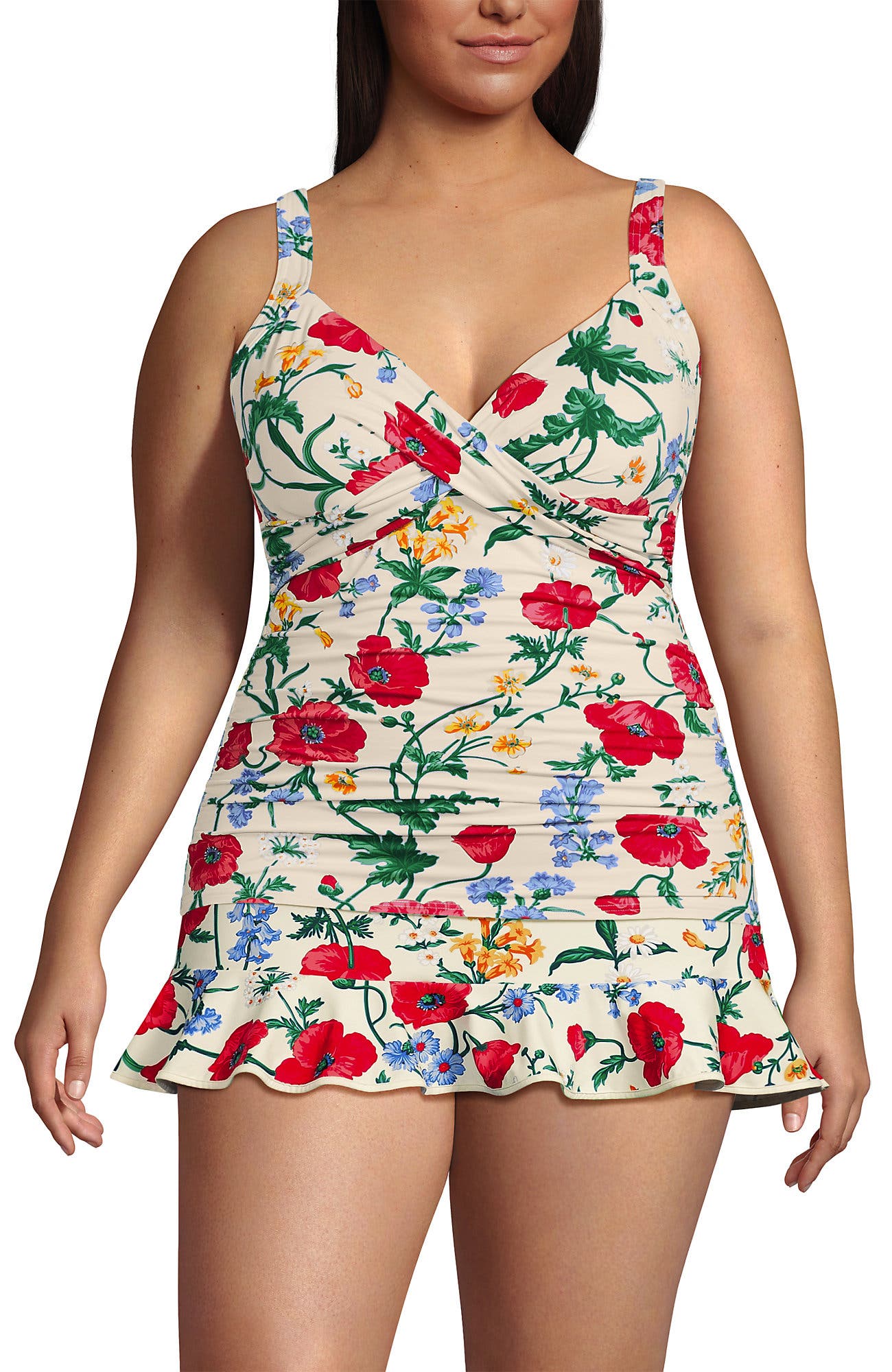 Egret/Poppy Floral