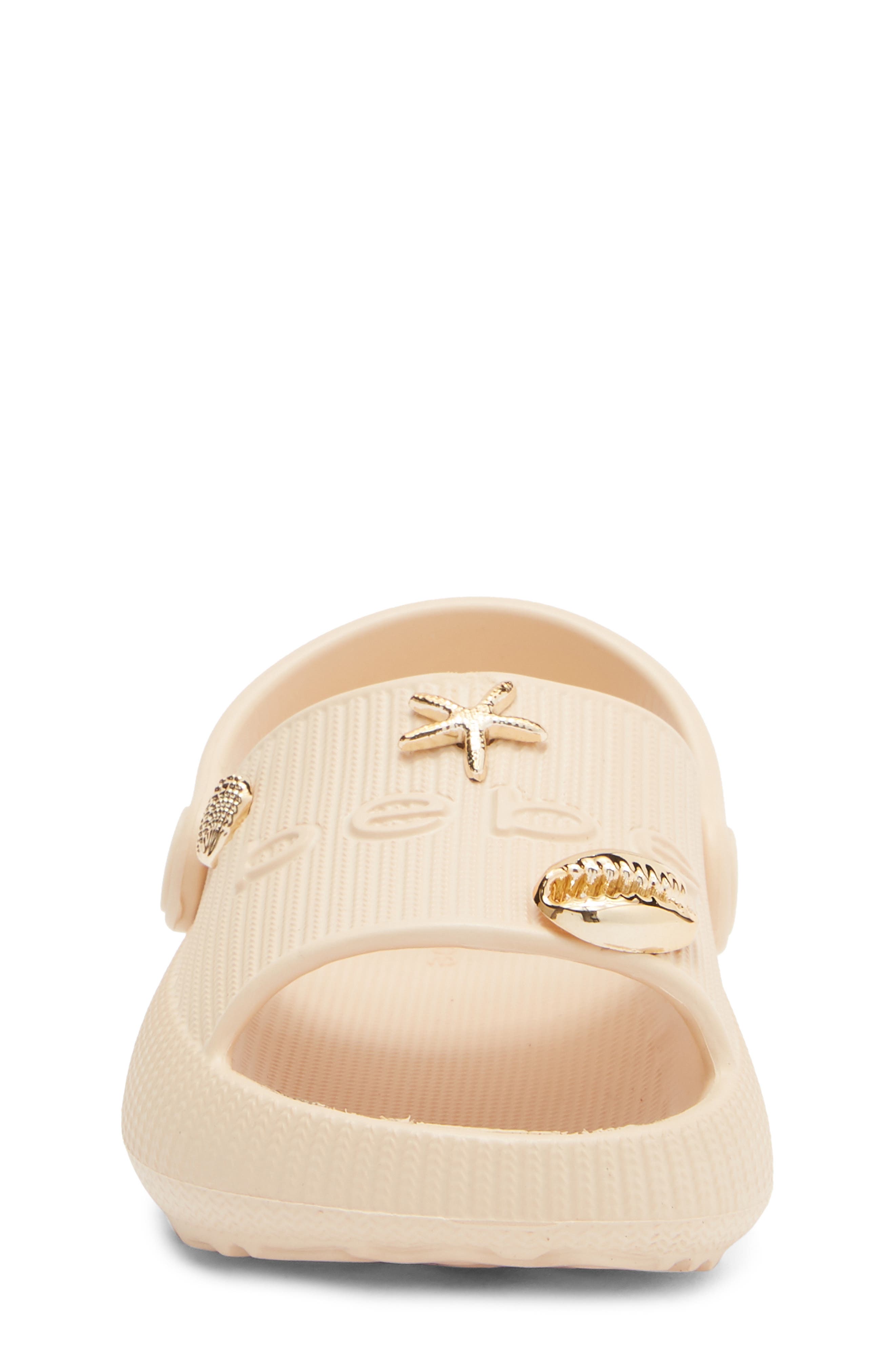 bebe Embellished Slide Sandal, Alternate, color, 