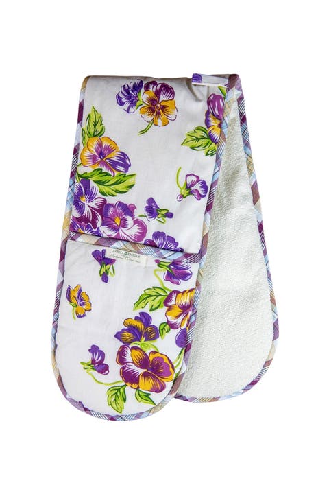 Pansies Double Pot Mitt