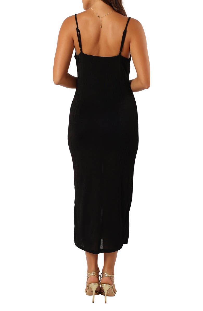 Petal & Pup Diani Cowl Neck Midi Slipdress, Alternate, color, Black