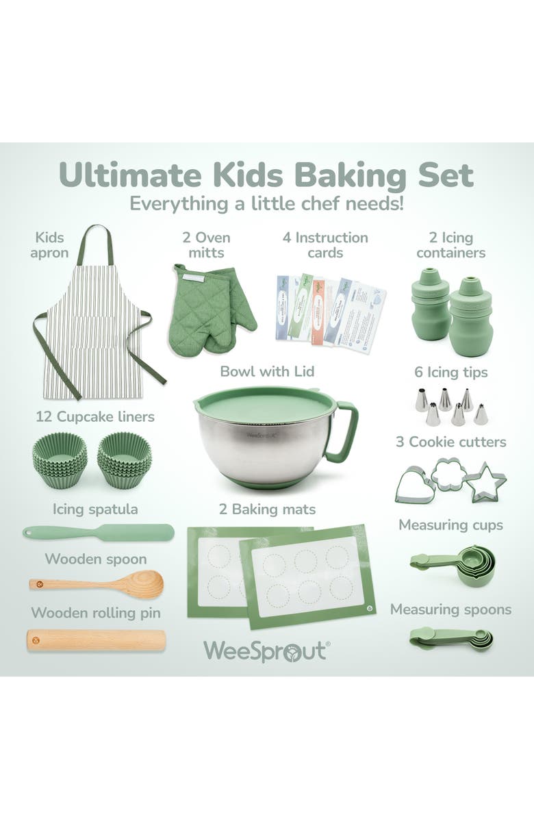 WeeSprout Little Chef Kids Baking Set, 38 Pieces, Alternate, color, 