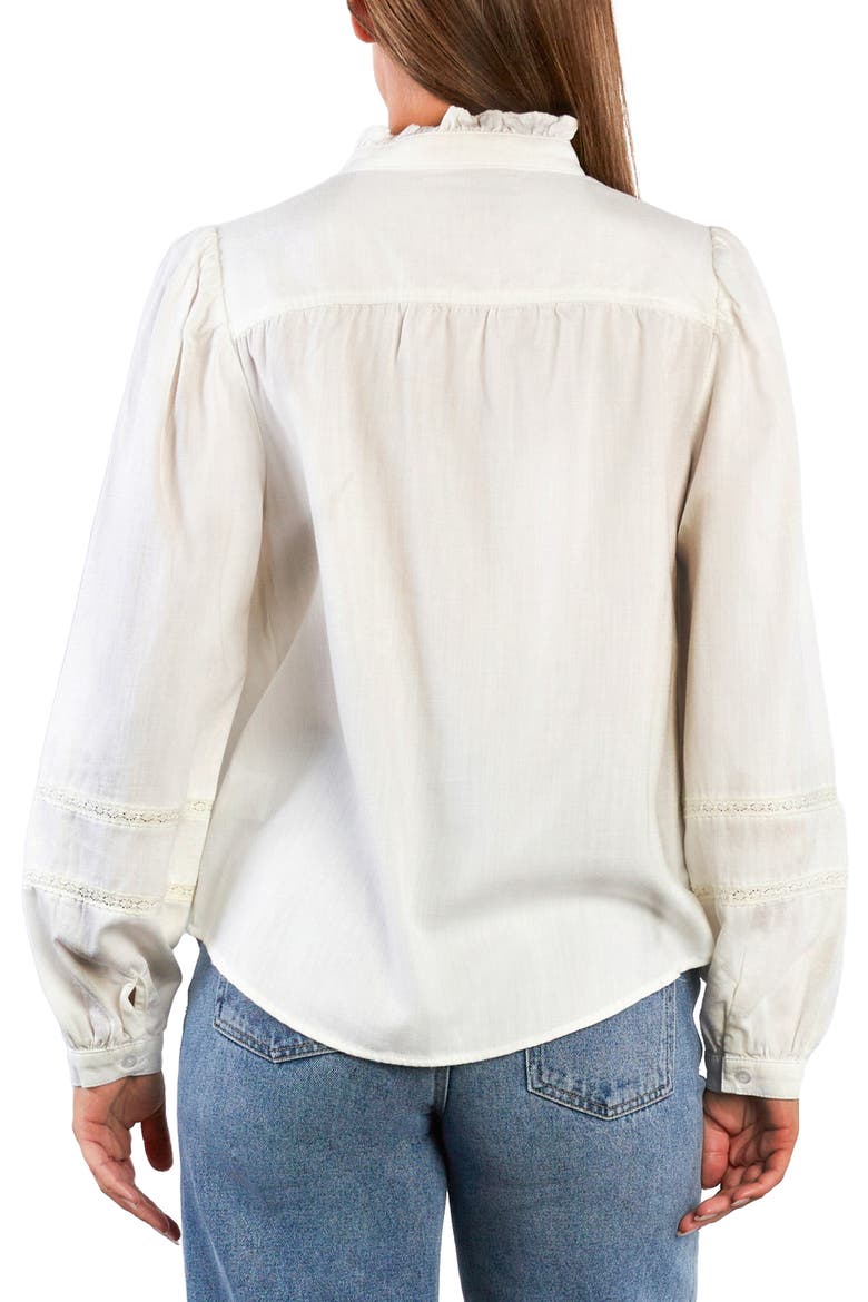 Lulu Ruffle & Lace Shirt, Alternate, color, TRUE WHITE