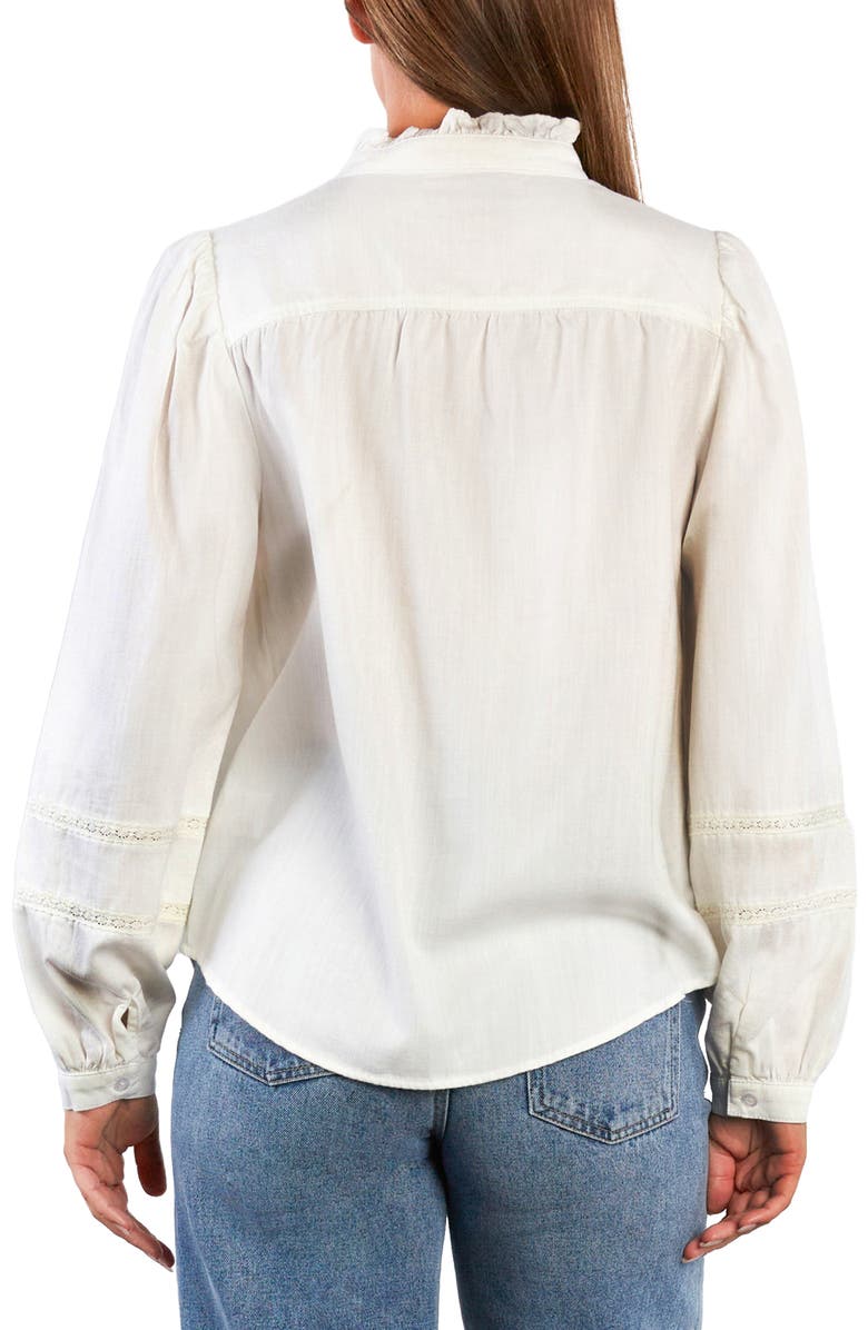 Billy T Lulu Ruffle & Lace Shirt, Alternate, color, True White