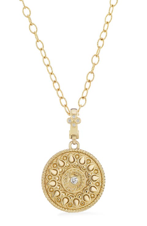 Diamond Mandala Pendant Necklace