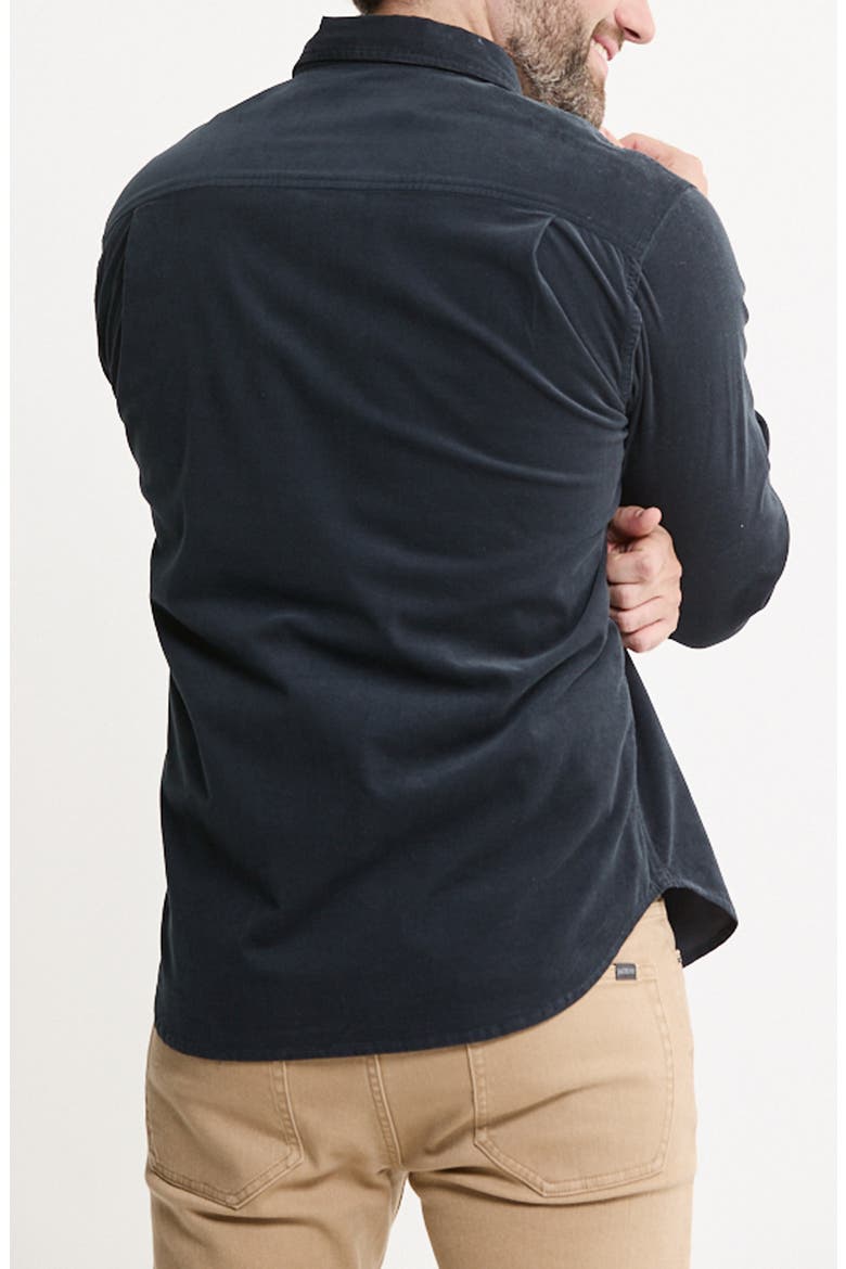 Stretch Corduroy Button-Down Shirt, Alternate, color, DARK INDIGO