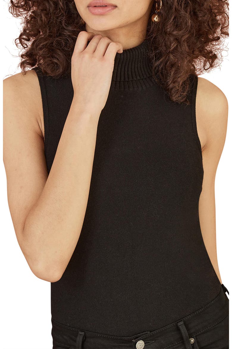 Roll Neck Sleeveless Sweater, Alternate, color, Black