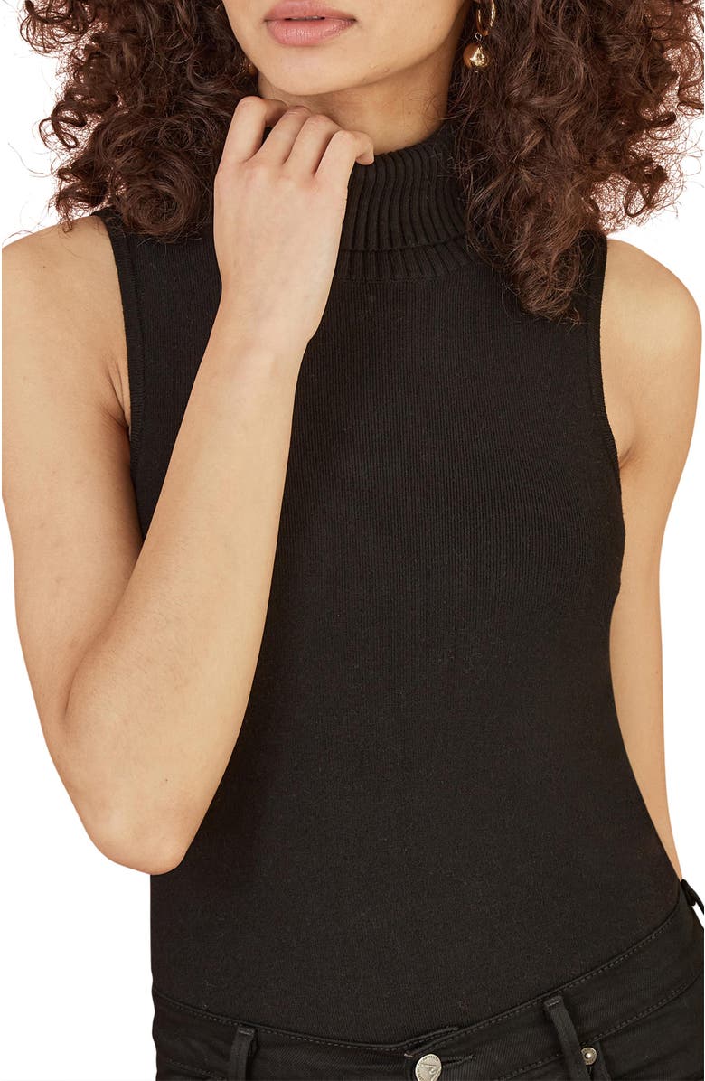 Yumi Roll Neck Sleeveless Sweater, Alternate, color, Black
