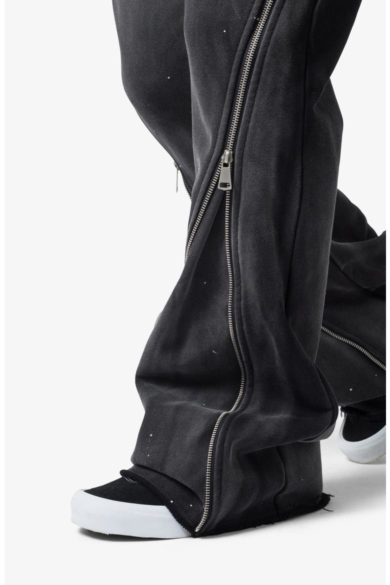 Zip Flare Leg Sweatpants, Alternate, color, VINTAGE BLACK