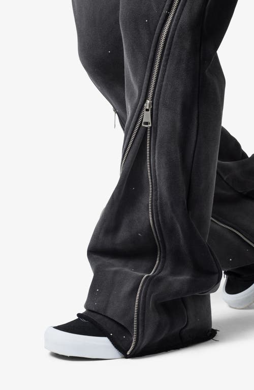 Mnml Zip Flare Leg Sweatpants In Black