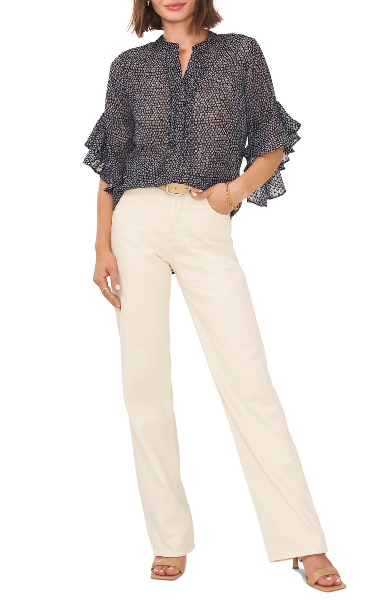 Vince Camuto Ruffle Sleeve Tunic Blouse, Alternate, color,