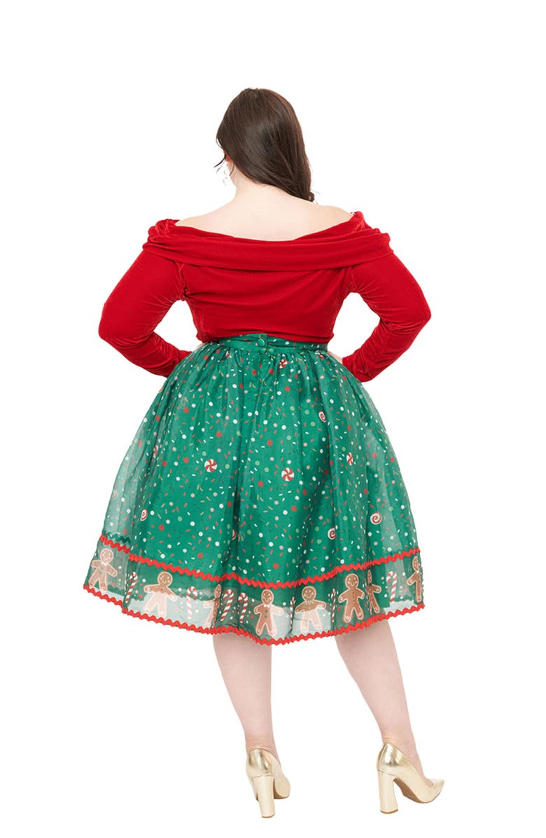 Unique Vintage Plus Size Brilliance Swing Skirt, Alternate, color, 