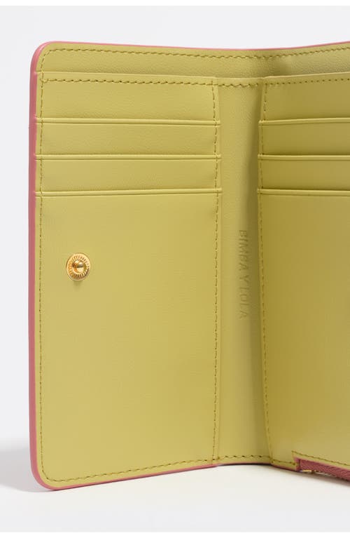 Bimba Y Lola Textured Leopard Print Compact Wallet In Pink