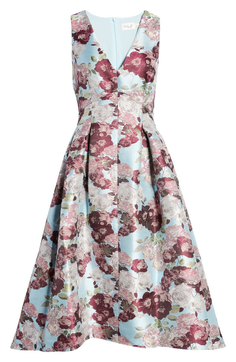 Eliza J Metallic Floral Jacquard Cocktail Dress | Nordstrom