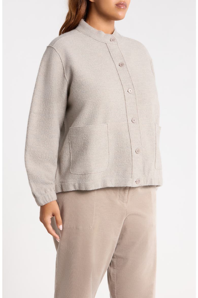 Wool Stand Collar Jacket, Alternate, color, TWINE
