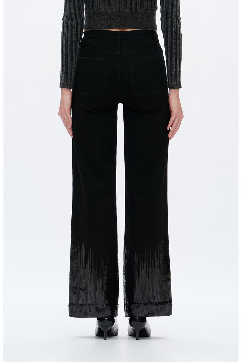Sequin Wide Leg Pants, Alternate, color, BLACK