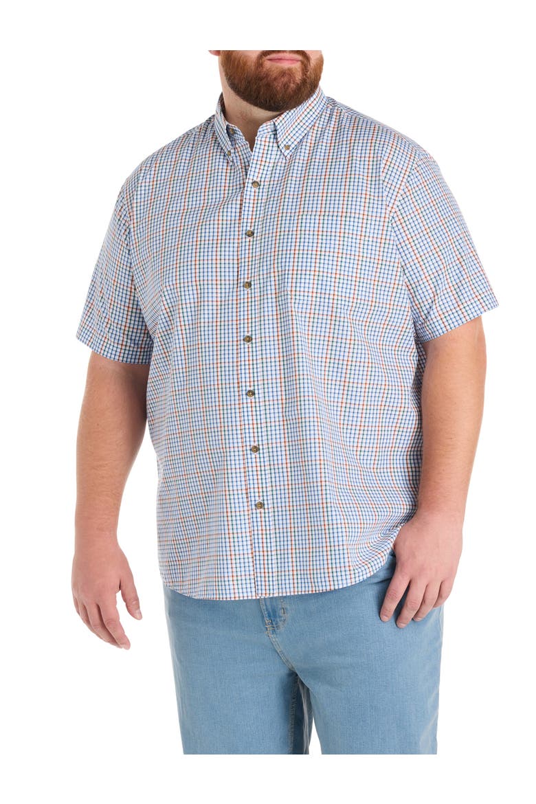 Big & Tall Easy-Care Large Plaid Sport Shirt, Main, color, MULTI
